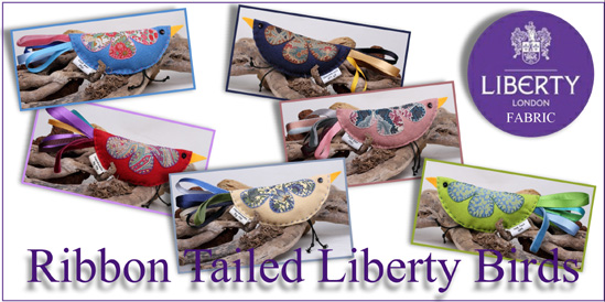 ribbon tailed liberty fabric flower birds